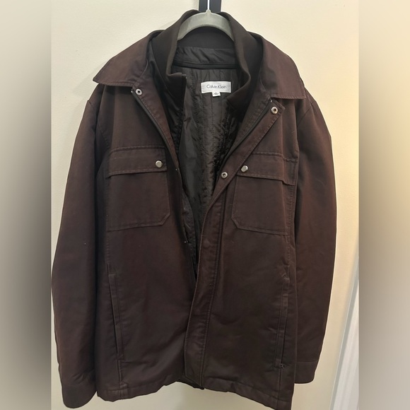 Calvin Klein Men’s extra large XL 3-in-1 Mid Length Jacket black brown ex cond - Picture 4 of 13